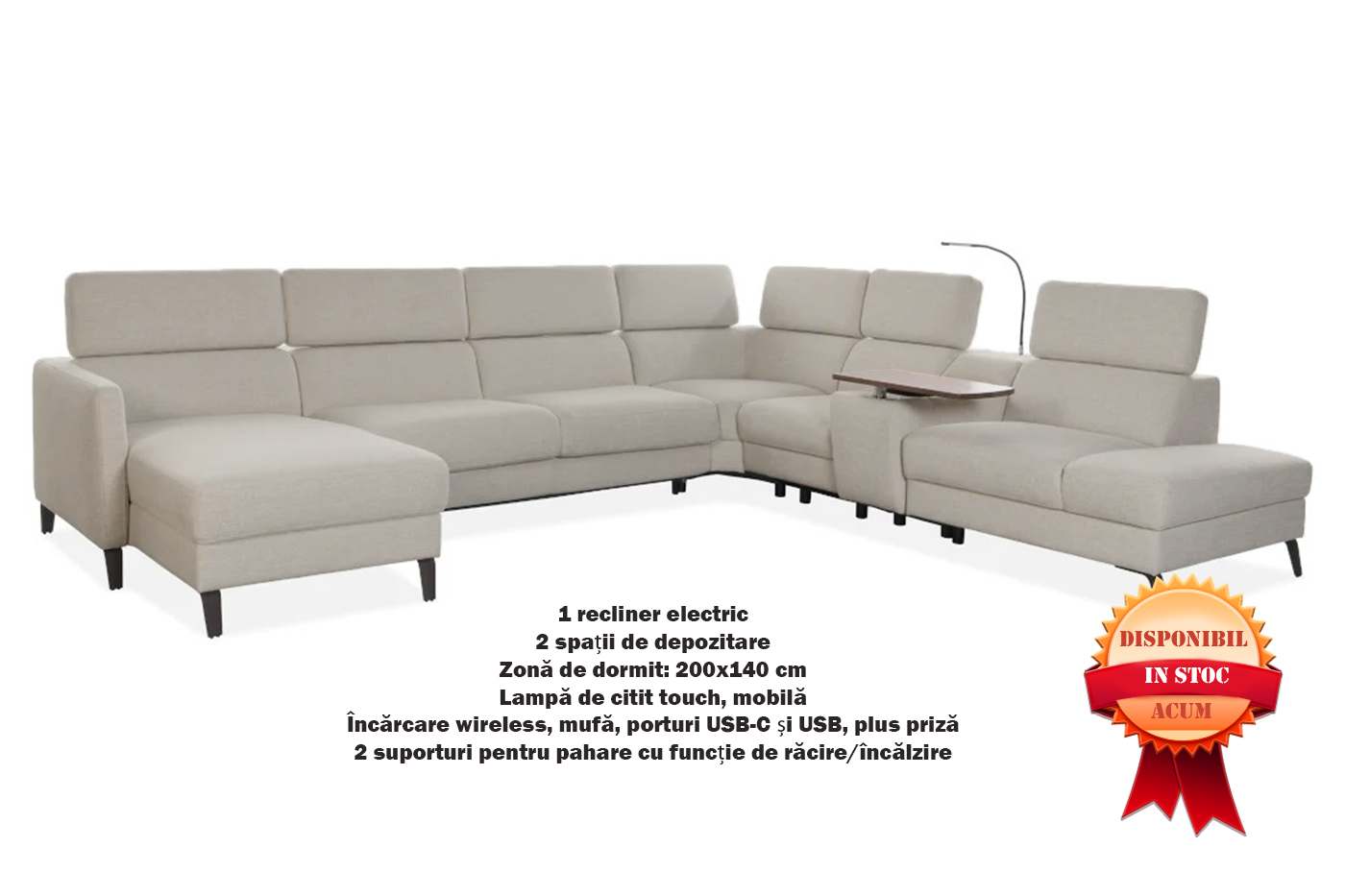   TULIPANO U-FORM ELECTRIC EXTENSIBIL 170X366X314 